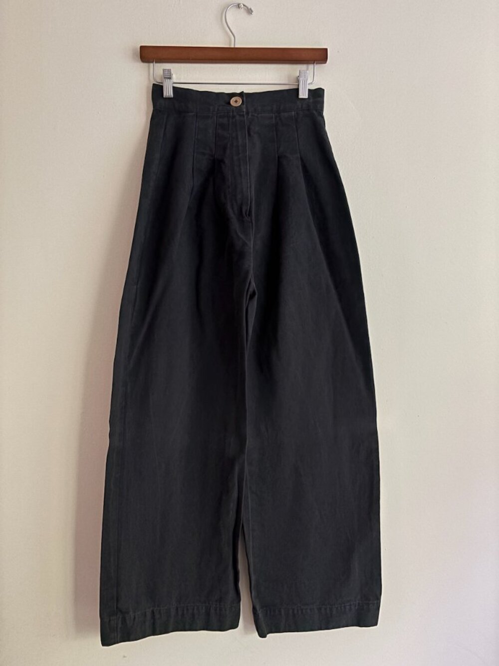 Ilana Kohn Black Wide-Leg Trousers, size 0.